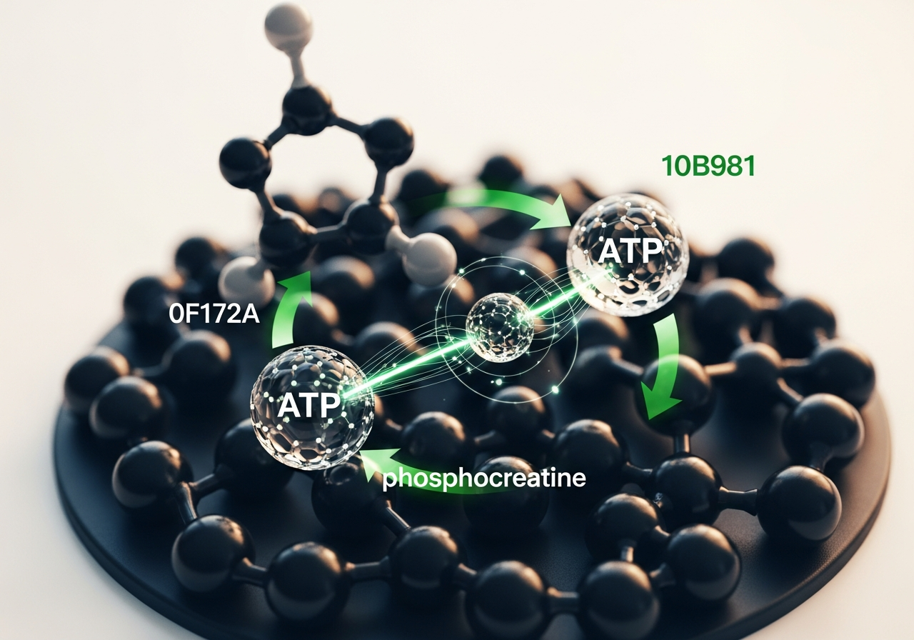 Schematische Darstellung des ATP-Kreatin-Phosphat-Systems in der Muskelzelle